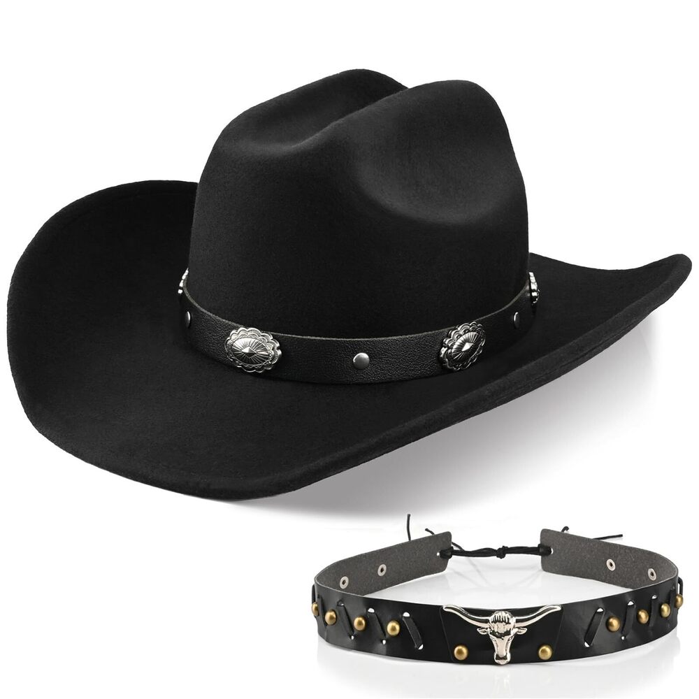 3246 100% Wool Western Cowboy Hat Classic Fedora Hat Felt Cowgirls Hats